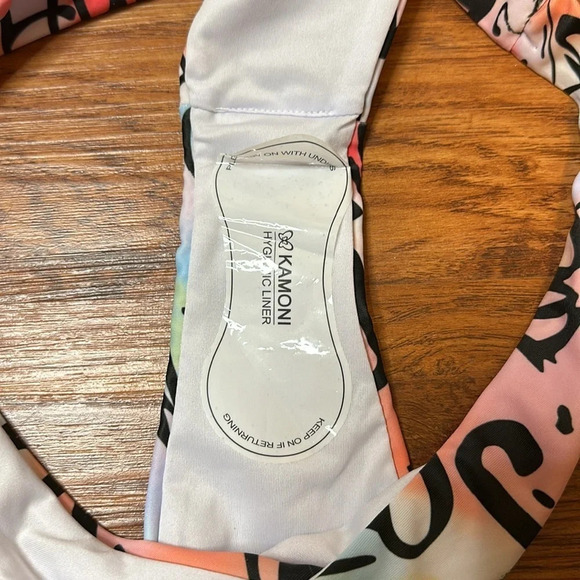 Kamoni Graffiti Print Bikini Push Up Low Rise NWT - Picture 7 of 16